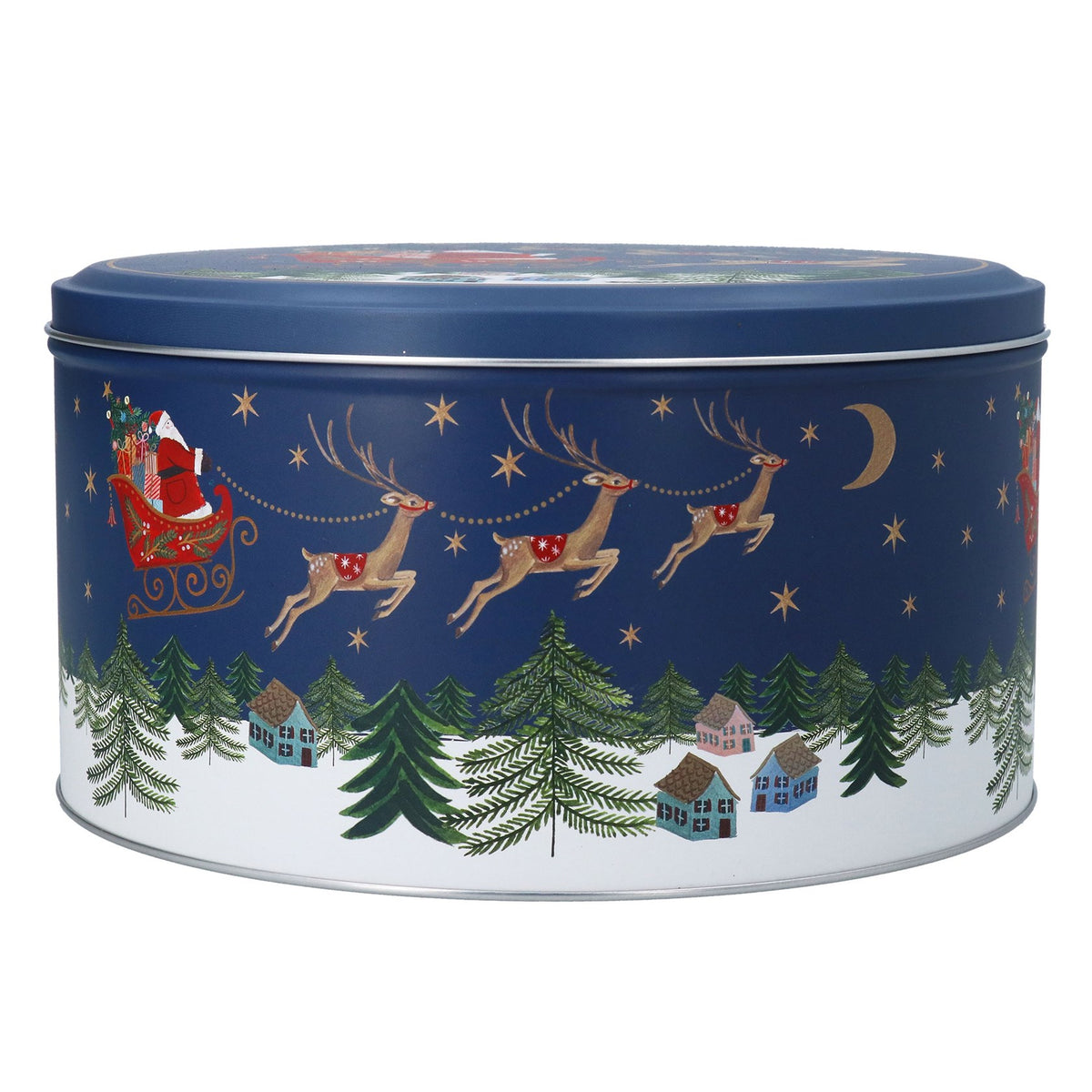 Nostalgic sleigh printed cake tin
