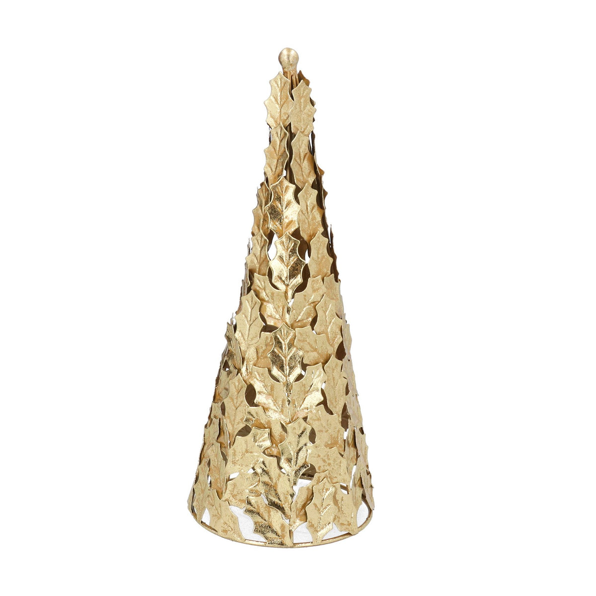 Gold metal holly leaves tree