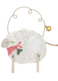 Sheep/ram with scarf wooden hanging dec