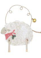 Sheep/ram with scarf wooden hanging dec