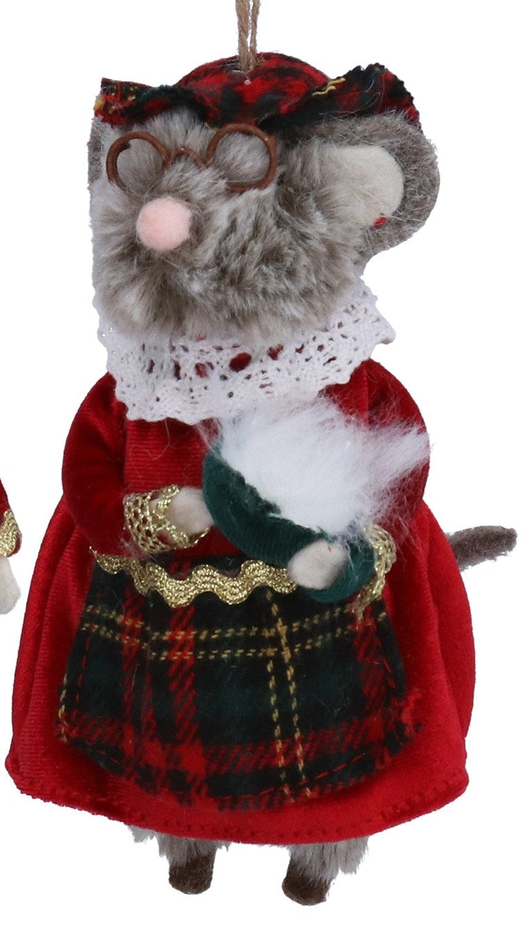 Mr/Mrs Mouse with tartan trim
