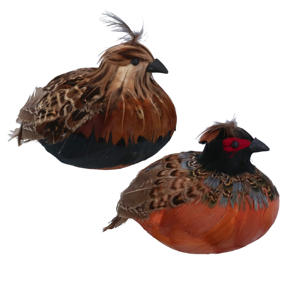 Feather sitting partridge ornament