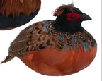 Feather sitting partridge ornament