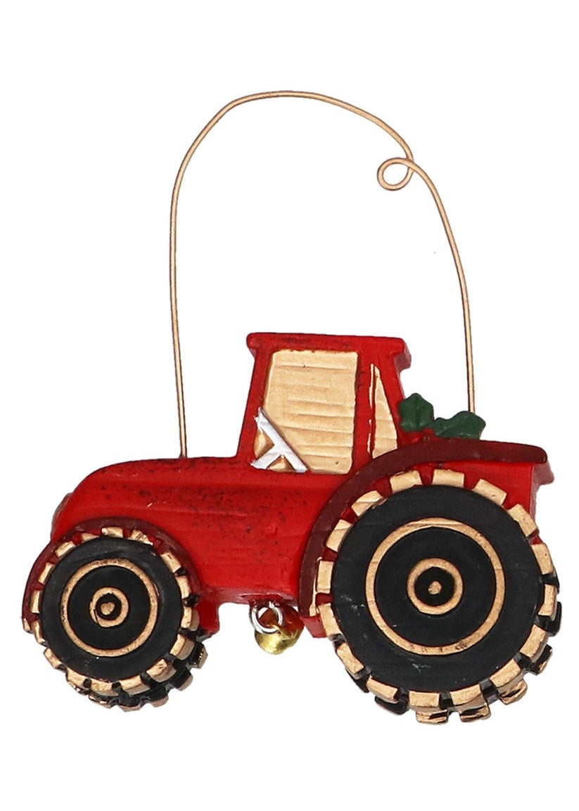 Red/Green resin hanging tractor