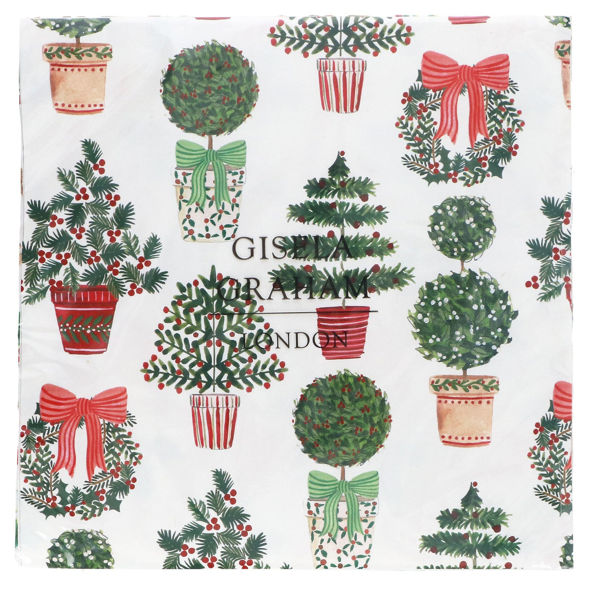 Christmas topiary pack of 20 paper napkins