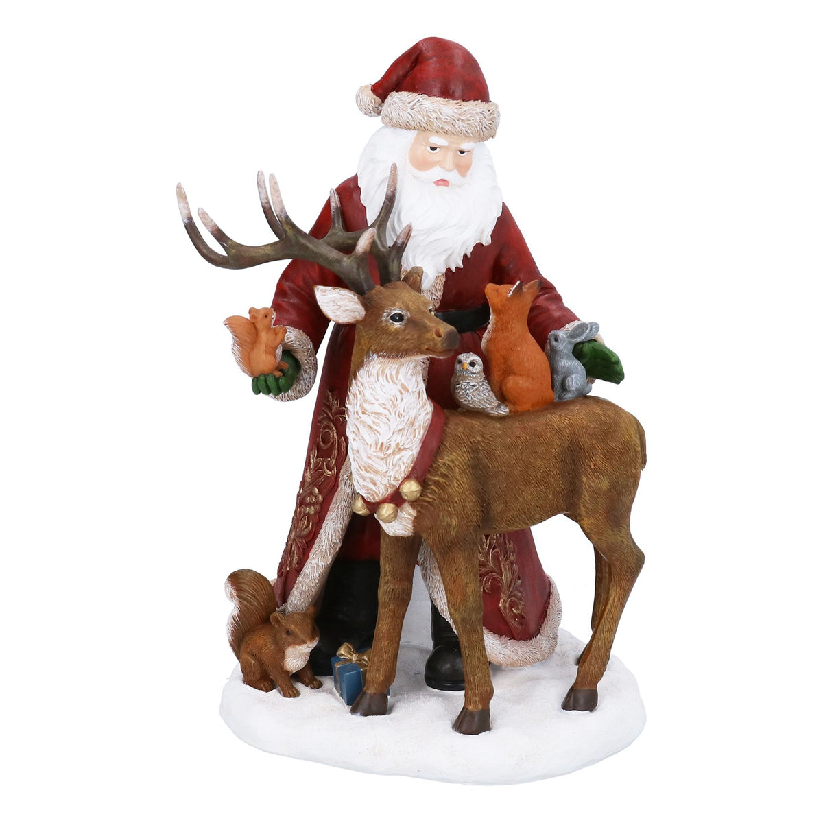 Santa and woodland animals ornament