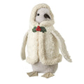 Penguin in fluffy beige coat