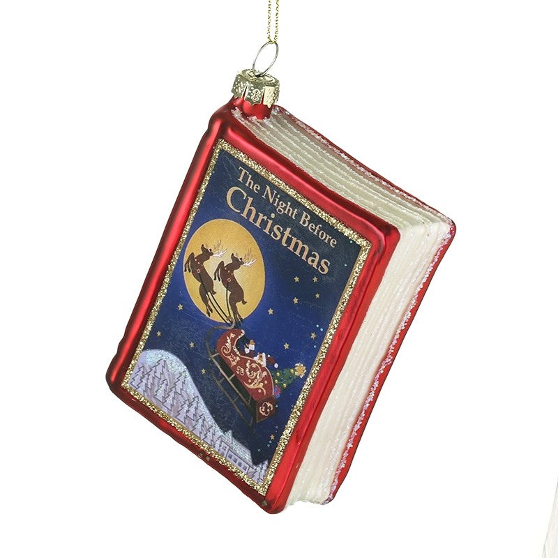 The night before Christmas glass hanging book dec