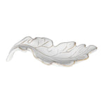Cream ceramic oak leaf dish