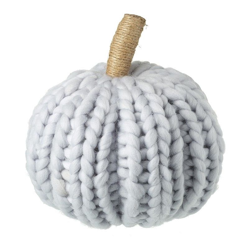 Large light lilac/grey knitted pumpkin