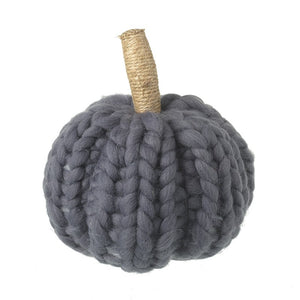 Dark grey knitted pumpkin