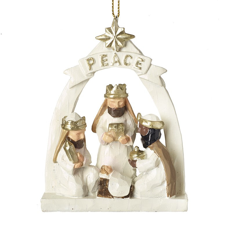 Hanging nativity 'Peace' decoration