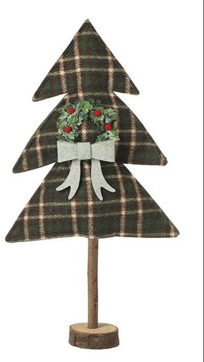 Tall tartan Christmas trees
