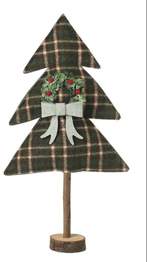 Tall tartan Christmas trees