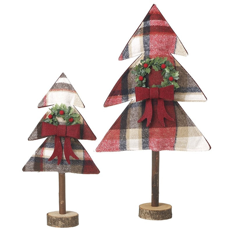 Tartan freestanding Christmas trees