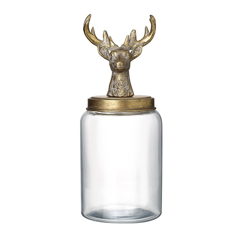 Stag gold lidded jar