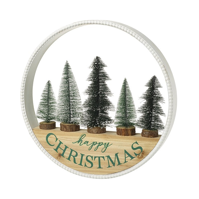 Happy Christmas round tree sign