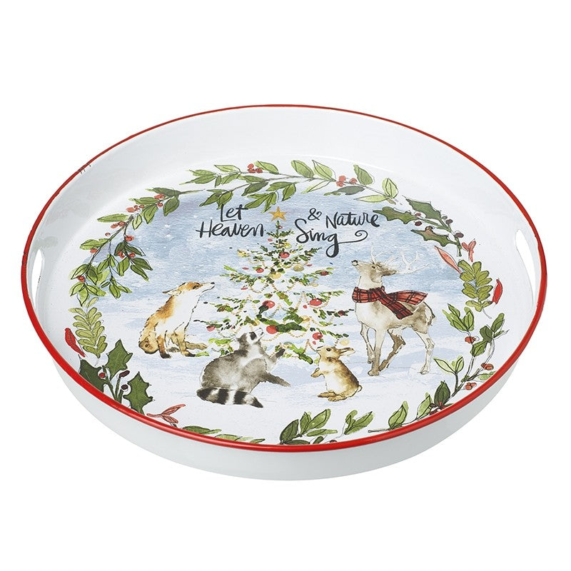 Woodland animals Christmas tray