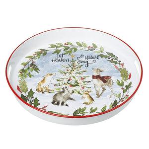 Woodland animals Christmas tray