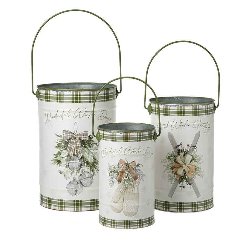 Tartan Winter Wonderland buckets
