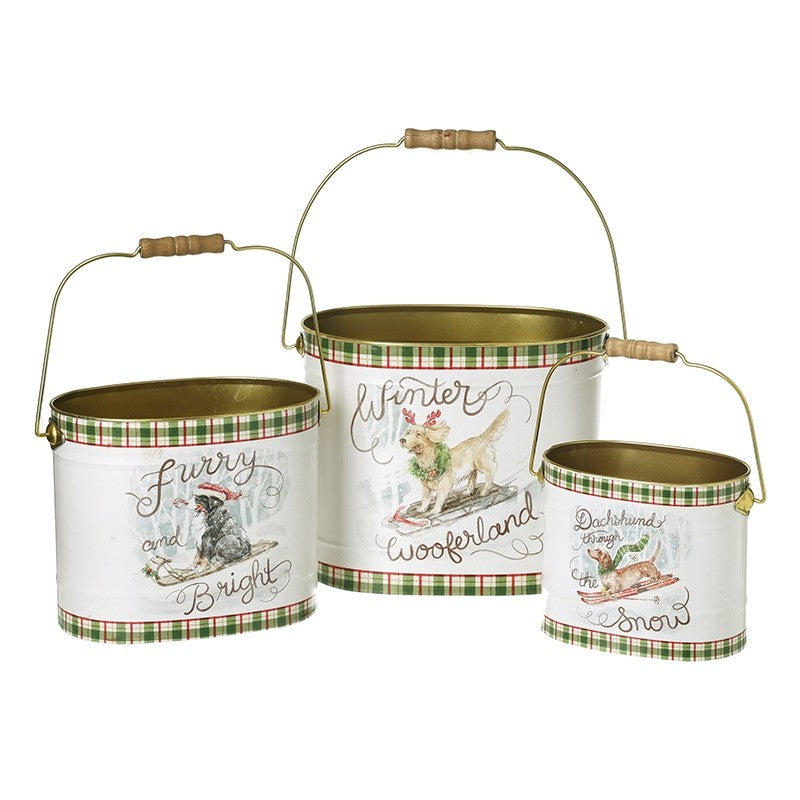 Winter wonderland dog buckets