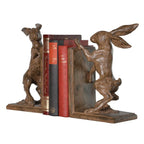 Pair of boxing hare bookends