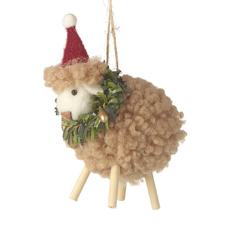 Festive wool sheep hanging decoration