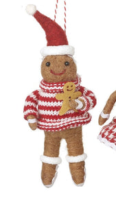 Hanging gingerbread boy and girl