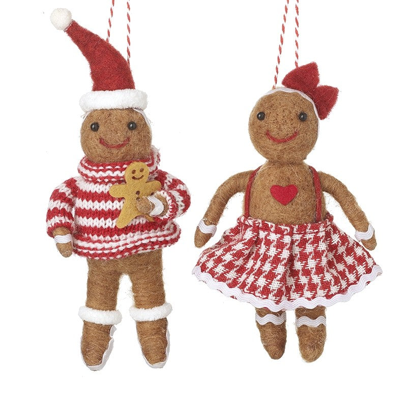 Hanging gingerbread boy and girl