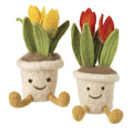 Smiley felt tulips in pot