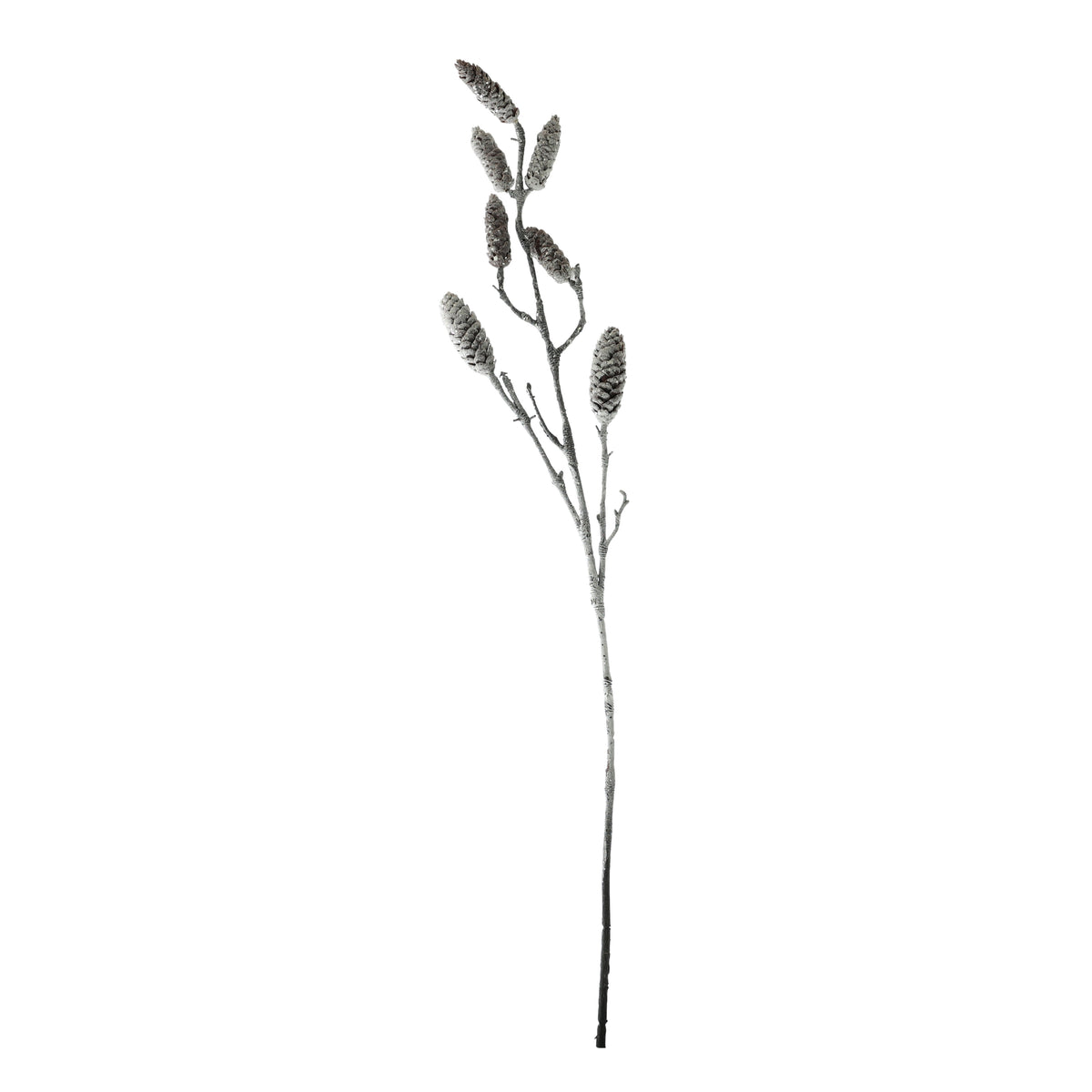 Frosted pine cone branch - brown / white - 100cm