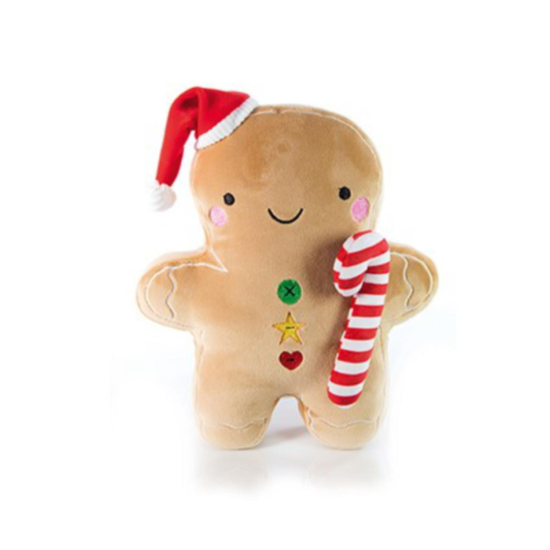 Cuddly plush gingerbread man/candy cane