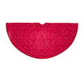 1.2m Burgundy velour tree skirt with star print