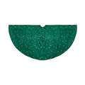 1.2m dark green velour tree skirt with a star print