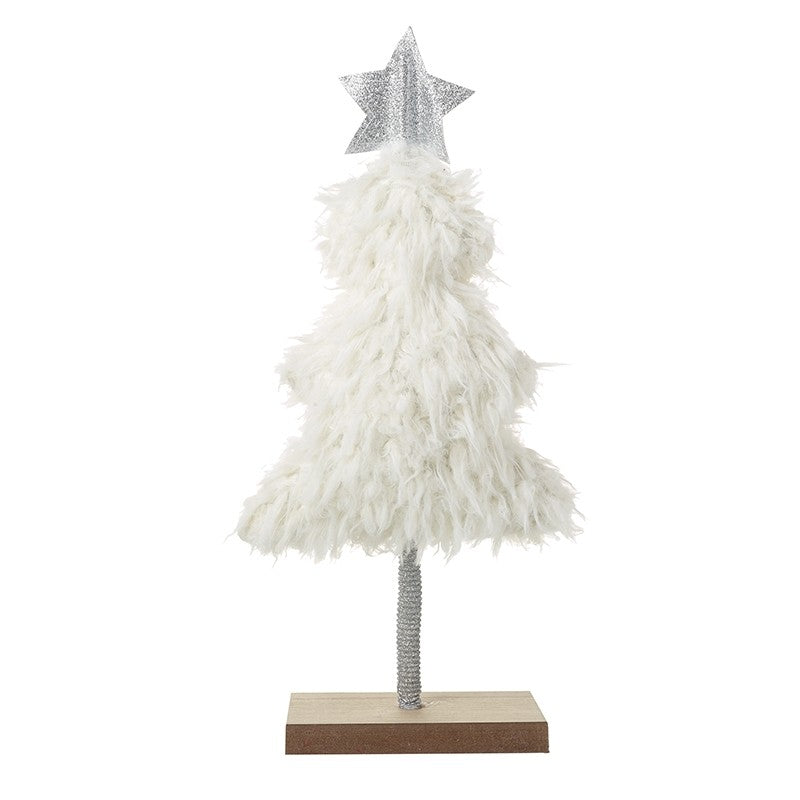 White Christmas tree with silver star