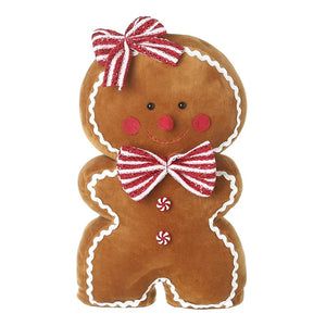 Medium plush gingerbread man with bows