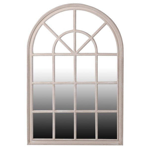 Grey framed window mirror