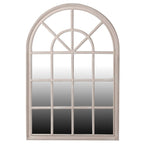 Grey framed window mirror