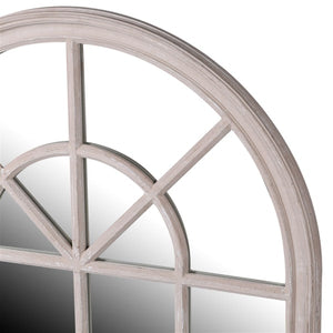 Grey framed window mirror