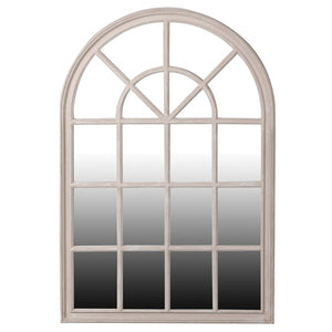 Grey framed window mirror