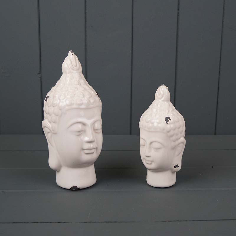 White ceramic buddha head (19cm)