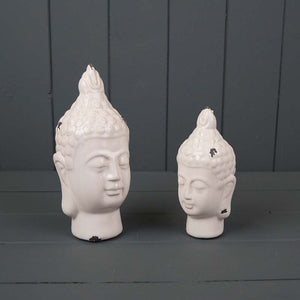 White ceramic buddha head (13.5cm)