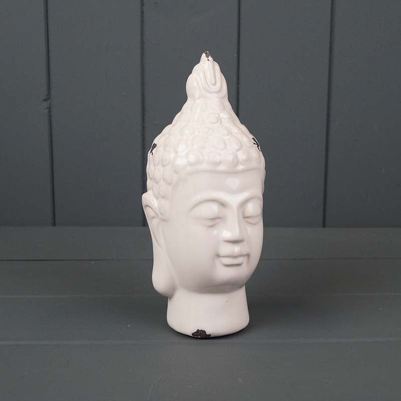 White ceramic buddha head (19cm)