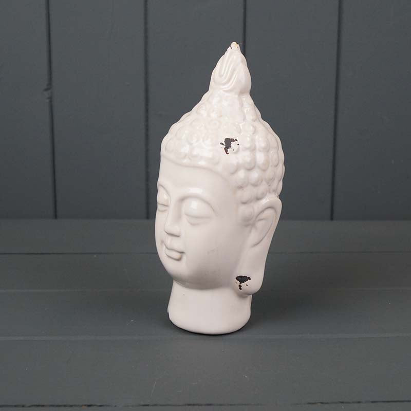 White ceramic buddha head (19cm)
