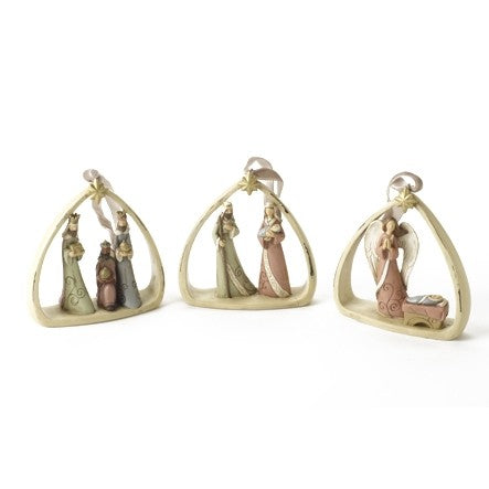 Pastel resin Nativity hanging decs (3 styles)