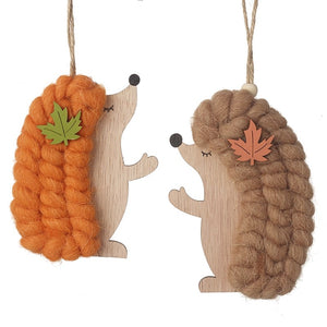 Hedgehog wooden hanging decoration