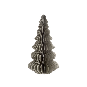 Grey honeycomb paper Christmas tree standing decs (18cmH)