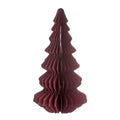 Burgundy paper Christmas tree dec (25cmH)