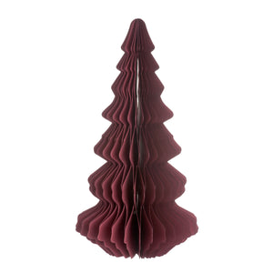 Burgundy paper Christmas tree dec (25cmH)