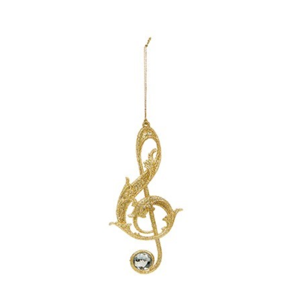 12cm Gold Glitter Music Note